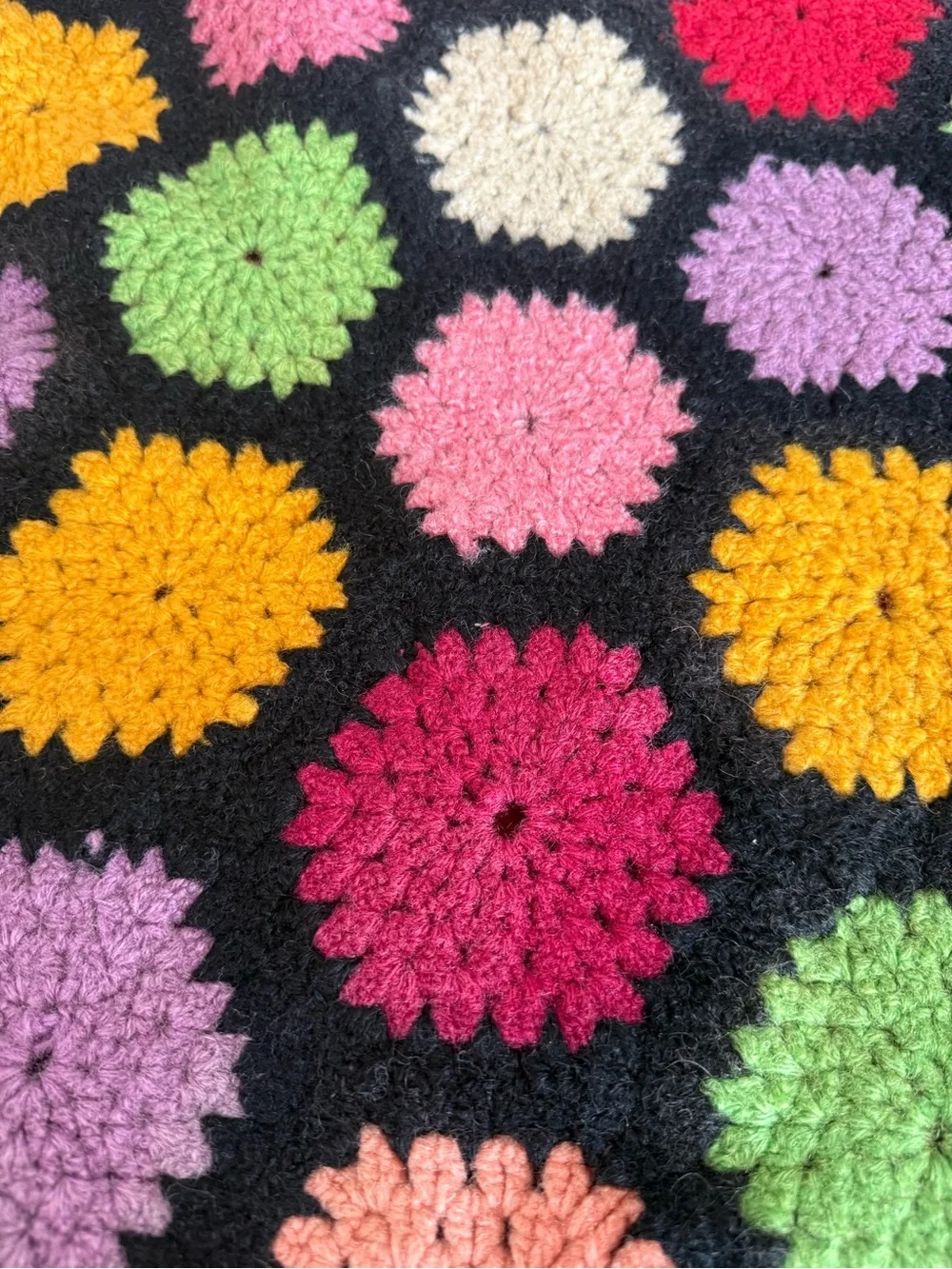 Vintage Handmade Crochet Afghan Throw Blanket